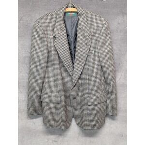 Vintage 7 Collection Suit Coat Jacket Gray Herringbone Size 42 Grandpa Core Prep